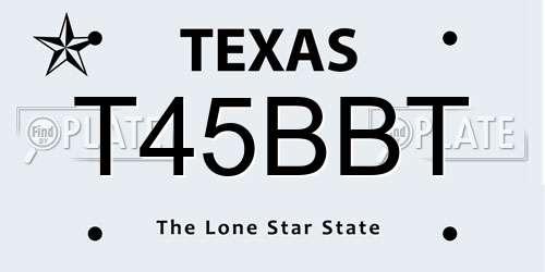 T45BBT Texas License Plate