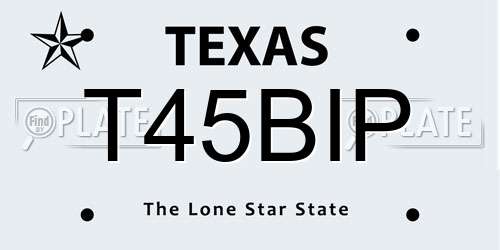 T45BIP Texas License Plate