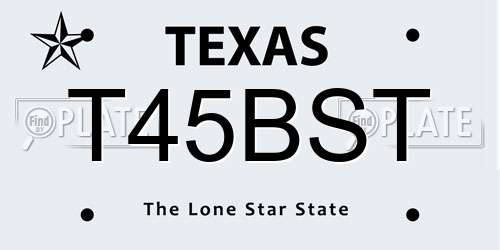 T45BST Texas License Plate