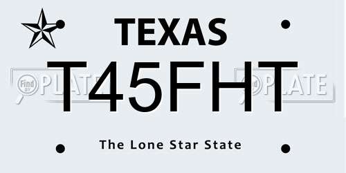 T45FHT Texas License Plate