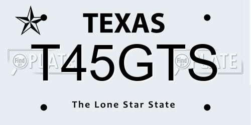 T45GTS Texas License Plate