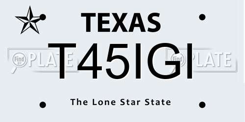T45IGI Texas License Plate