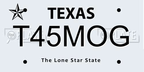 T45MOG Texas License Plate