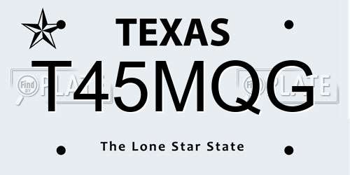 T45MQG Texas License Plate
