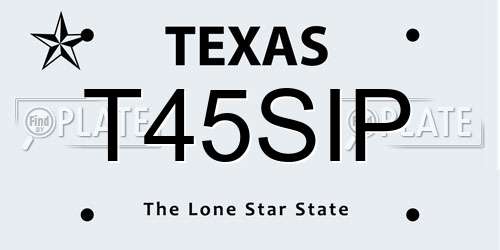 T45SIP Texas License Plate