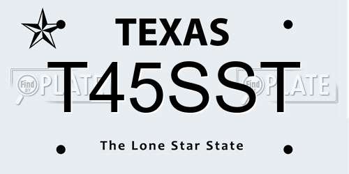 T45SST Texas License Plate