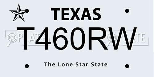 T460RW Texas License Plate