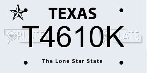 T4610K Texas License Plate