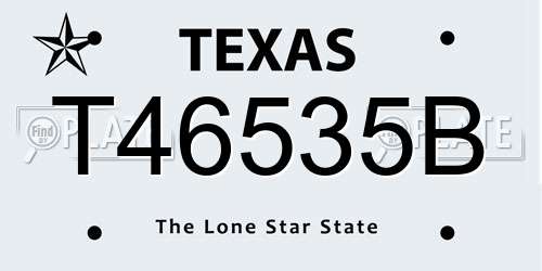 T46535B Texas License Plate