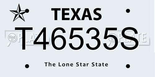 T46535S Texas License Plate