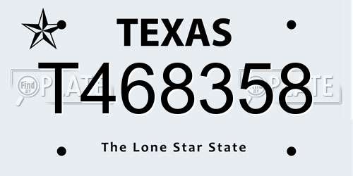 T468358 Texas License Plate