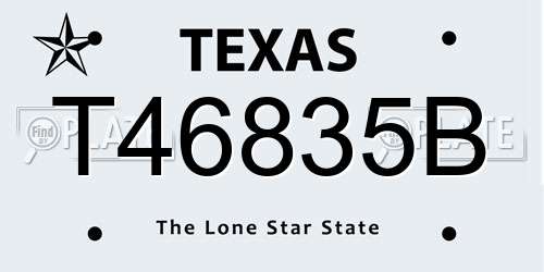 T46835B Texas License Plate