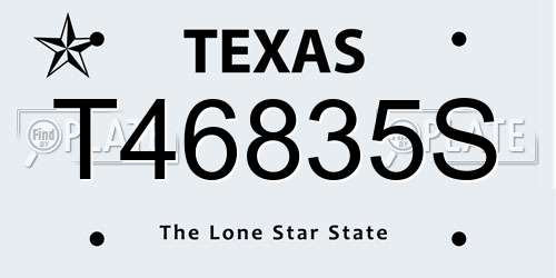 T46835S Texas License Plate
