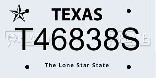 T46838S Texas License Plate