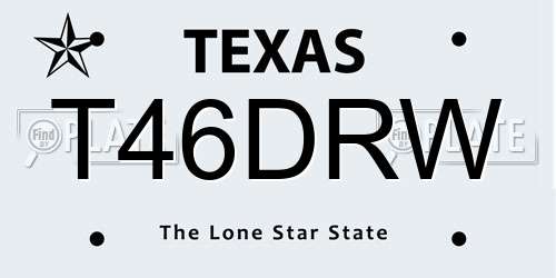 T46DRW Texas License Plate
