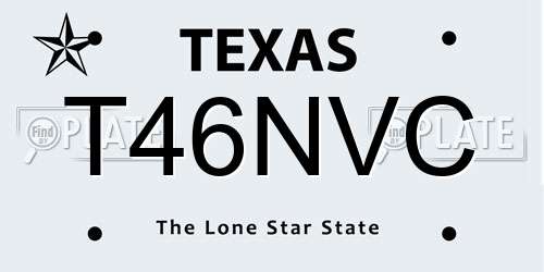 T46NVC Texas License Plate