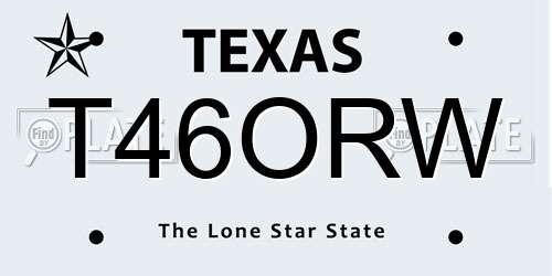 T46ORW Texas License Plate