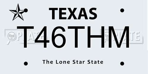 T46THM Texas License Plate