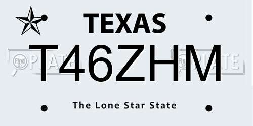 T46ZHM Texas License Plate