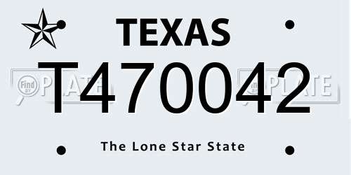 T470042 Texas License Plate