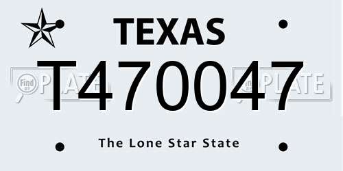 T470047 Texas License Plate