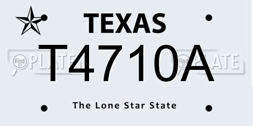 T4710A Texas License Plate