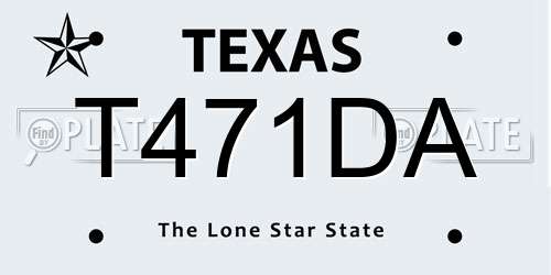 T471DA Texas License Plate