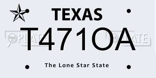 T471OA Texas License Plate