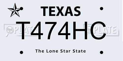 T474HC Texas License Plate