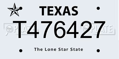 T476427 Texas License Plate