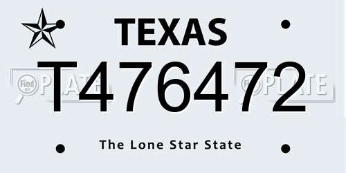 T476472 Texas License Plate