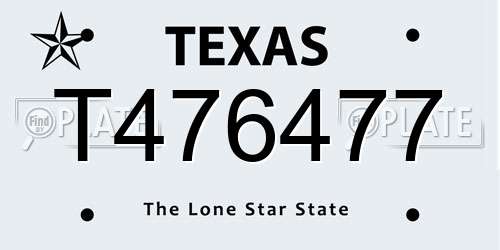 T476477 Texas License Plate