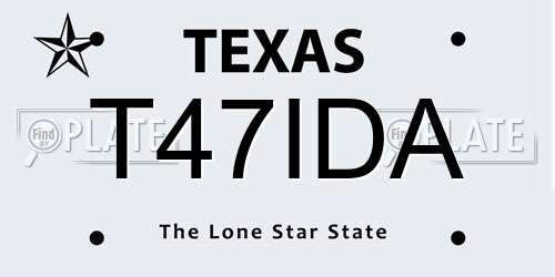 T47IDA Texas License Plate