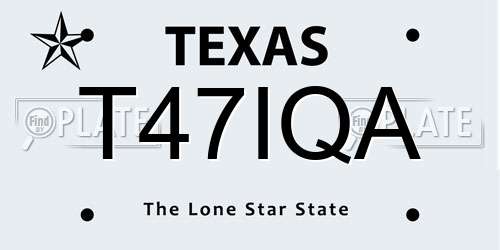T47IQA Texas License Plate