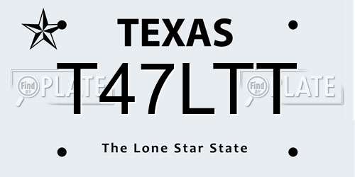 T47LTT Texas License Plate