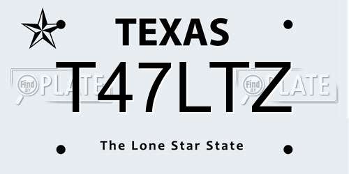 T47LTZ Texas License Plate