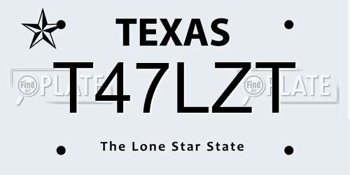 T47LZT Texas License Plate