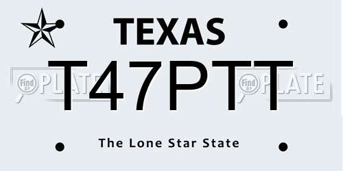 T47PTT Texas License Plate