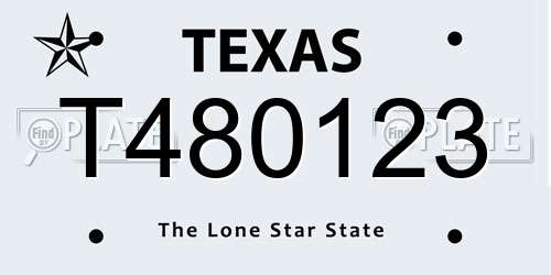 T480123 Texas License Plate