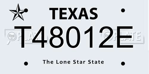 T48012E Texas License Plate
