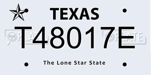T48017E Texas License Plate