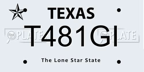 T481GI Texas License Plate