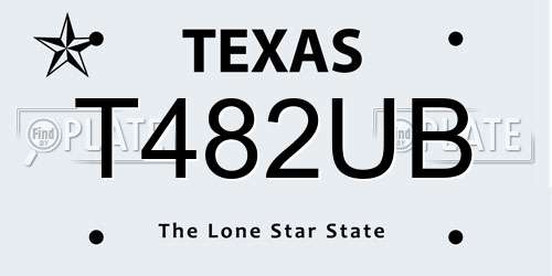 T482UB Texas License Plate