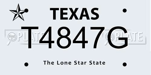 T4847G Texas License Plate