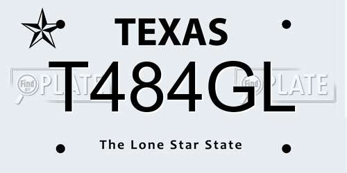 T484GL Texas License Plate