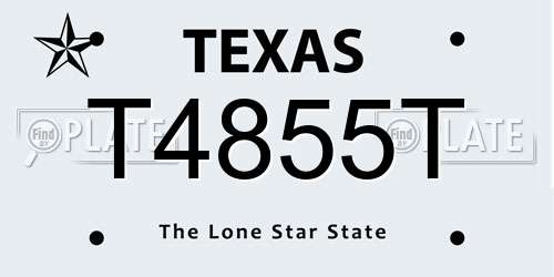 T4855T Texas License Plate