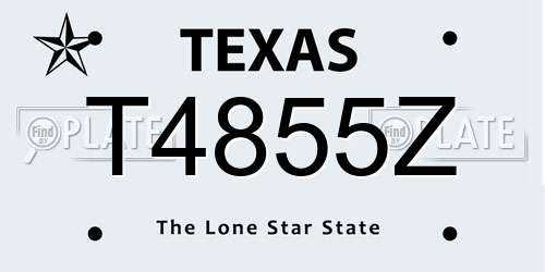 T4855Z Texas License Plate