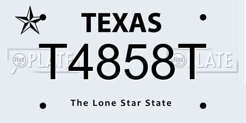T4858T Texas License Plate