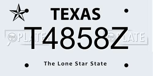T4858Z Texas License Plate