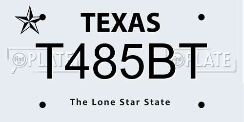 T485BT Texas License Plate